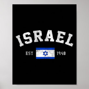 Póster Est. Día de la Independencia de la Bandera de Isra