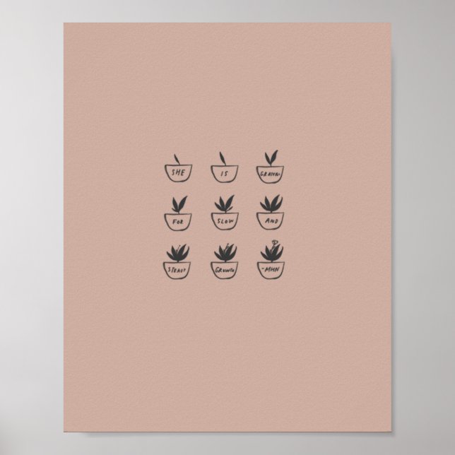 Póster "Está agradecida por el crecimiento lento y consta (Frente)