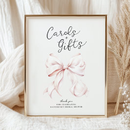 Póster Está atando las tarjetas de nudo y los regalos Rót