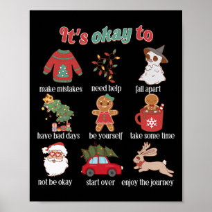 Póster Está Bien La Navidad De Salud Mental Consejero Esc