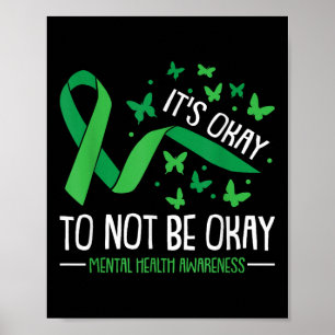 Póster Está Bien No Estar Bien Conciencia Sobre Salud Men