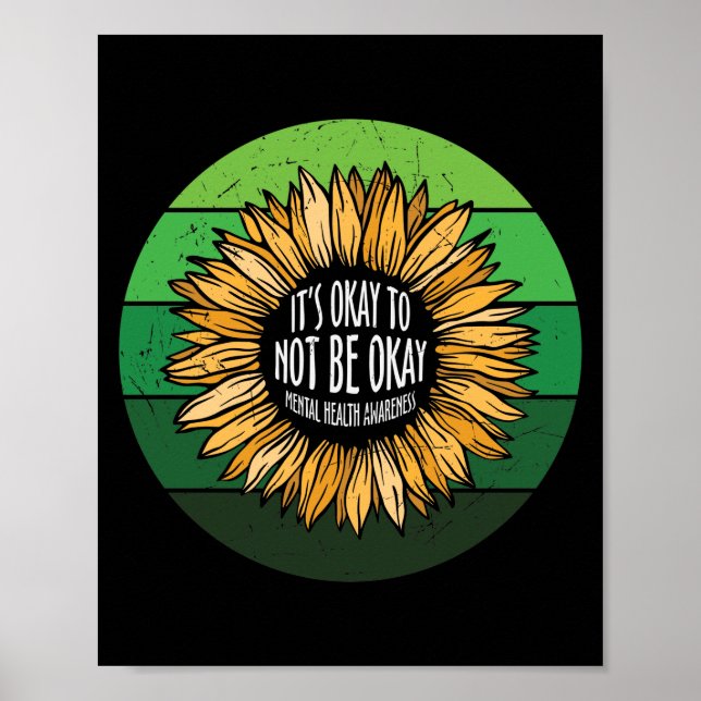 Póster Está bien no estar bien girasol (Frente)