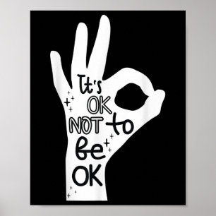 Póster Está Bien No Estar Bien Mano Prevención Del Suicid