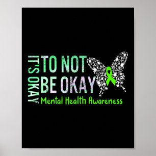 Póster Está Bien No Estar Bien Mariposa Salud Mental Aw