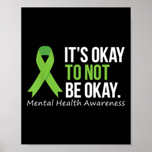 Póster Está Bien No Estar Bien Shirt Mental Health Awaren