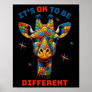 Póster Está Bien Ser Conciencia De Autismo Diferente.