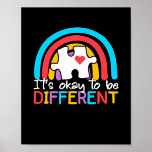 Póster Está Bien Ser Conciencia De Autismo Diferente