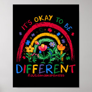 Póster Está bien ser consciente del autismo arcoiris P