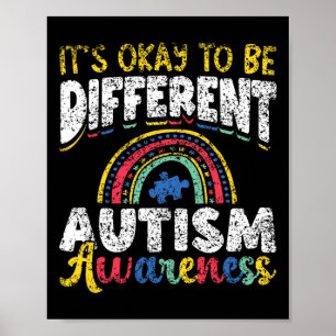 Póster Está bien ser diferente autista de conciencia sobr