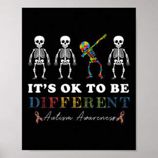 Póster Está bien ser diferente conciencia de autismo Dabb