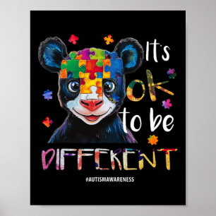 Póster Está bien ser diferente - Conciencia sobre el auti