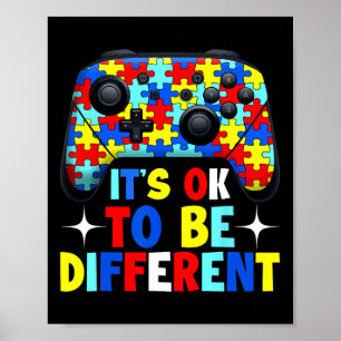 Póster Está bien ser diferente controlador de juegos de a