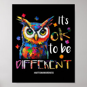 Póster Está bien ser diferente - Lechuza de Conciencia so