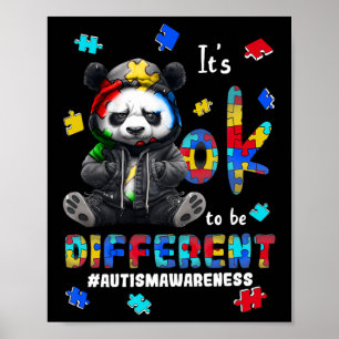 Póster Está Bien Ser Diferente Panda Autismo