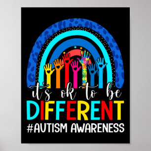 Póster Está bien ser diferente para tomar conciencia del