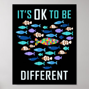 Póster Está bien ser diferente para tomar conciencia del 