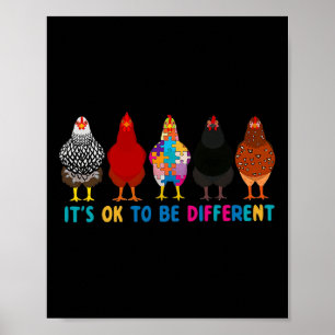 Póster Está Bien Ser Diferente Pollitos Lindos Conciencia