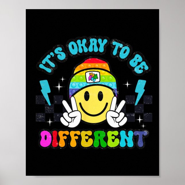 Póster Está Bien Ser Diferente Rompecabezas Cara Sonrient (Frente)
