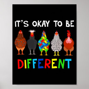 Póster Está Bien Ser Diferente Rompecabezas Lindo Pollo A