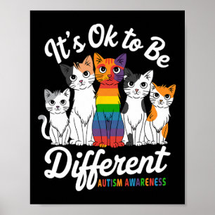 Póster Está Bien Ser Un Rompecabezas De Gato Diferente At