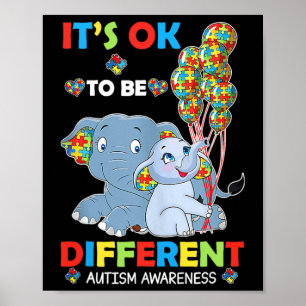 Póster Está Bien Ser Una Aceptación De Conciencia De Auti