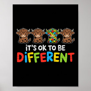 Póster Está Bien Ser Una Conciencia De Autismo Diferente