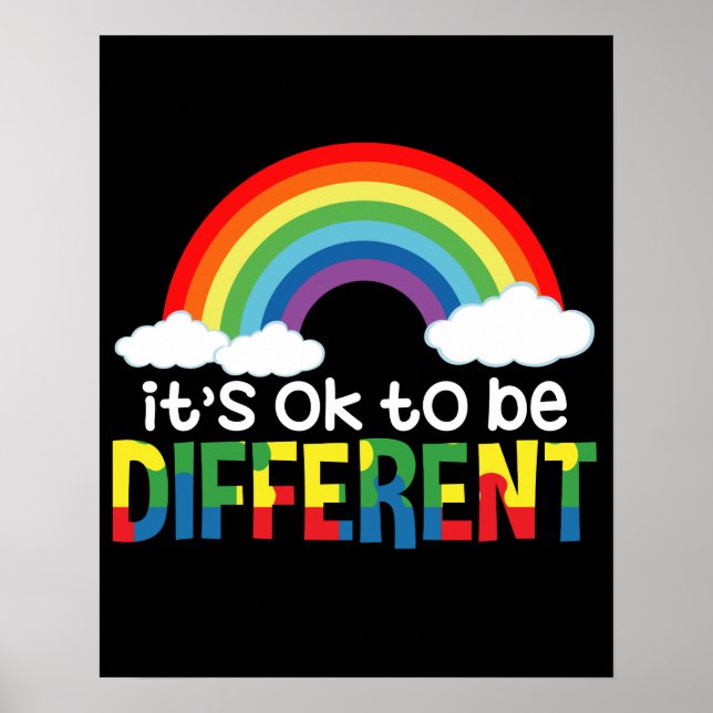Póster Está bien ser una conciencia de autismo diferente (Frente)