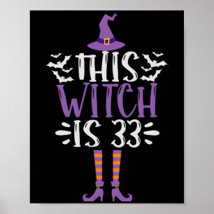 Póster Esta bruja es el cumpleaños número 33 de Halloween