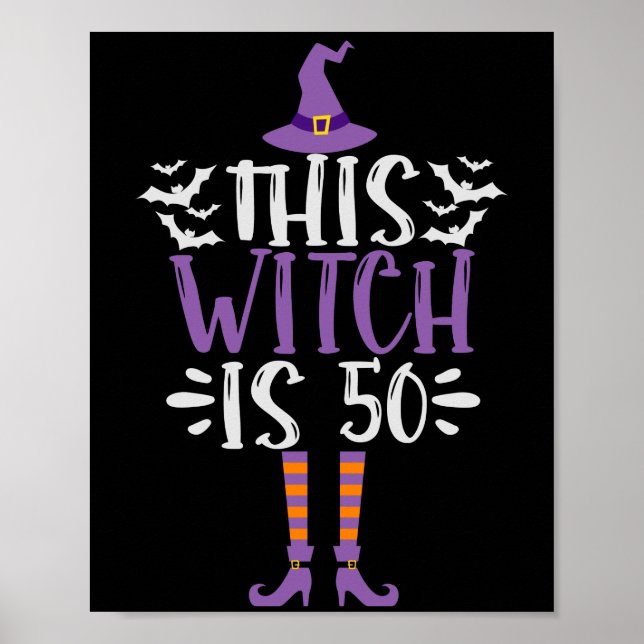Póster Esta bruja es el cumpleaños número 50 de Halloween (Frente)