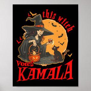 Póster Esta bruja vota a feminista de Kamala Witchen Hall
