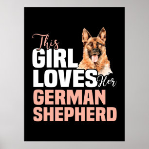 Póster Esta Chica ama a su pastor alemán