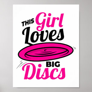 Póster Esta chica ama las camisetas de frisbee de discos
