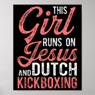 Póster Esta Chica Corre Con Jesús Y Kickboxing Tailandés 