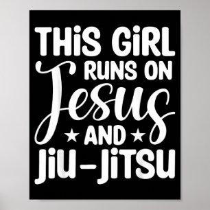 Póster Esta chica corre en Jesús Jiu Jitsu Brasileño BJJ