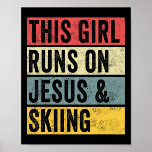 Póster Esta Chica Corre Sobre Jesús Y Esquí Esquiador Nie