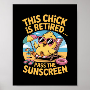 Póster Esta Chica Está Retirada P El Protector Solar Dive