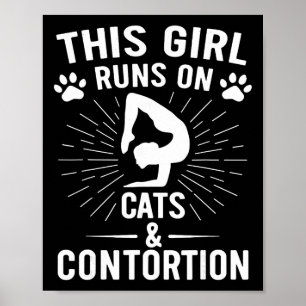 Póster Esta Chica Funciona Con Gatos Y Yoga De Contorsión