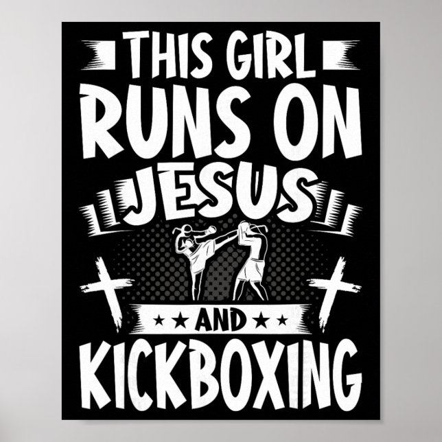 Póster Esta Chica Funciona Con Jesús Y Kickboxing (Frente)