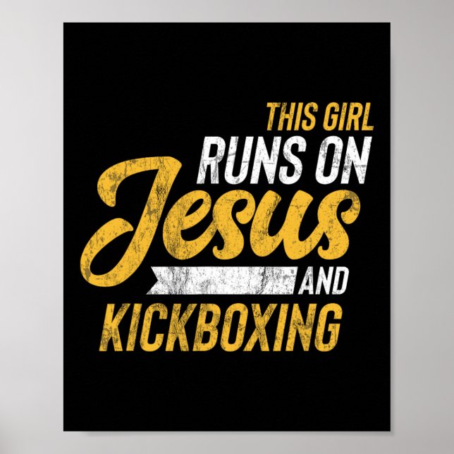 Póster Esta Chica Funciona Con Jesús Y Kickboxing (Frente)