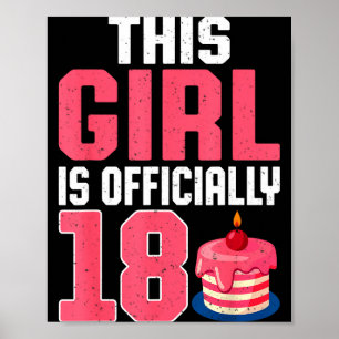 Póster Esta chica tiene 18 años cumpleaños 18
