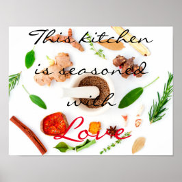 Póster Esta cocina está condimentada con amor