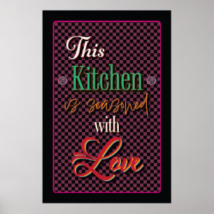 Póster Esta cocina está sazonada con amor
