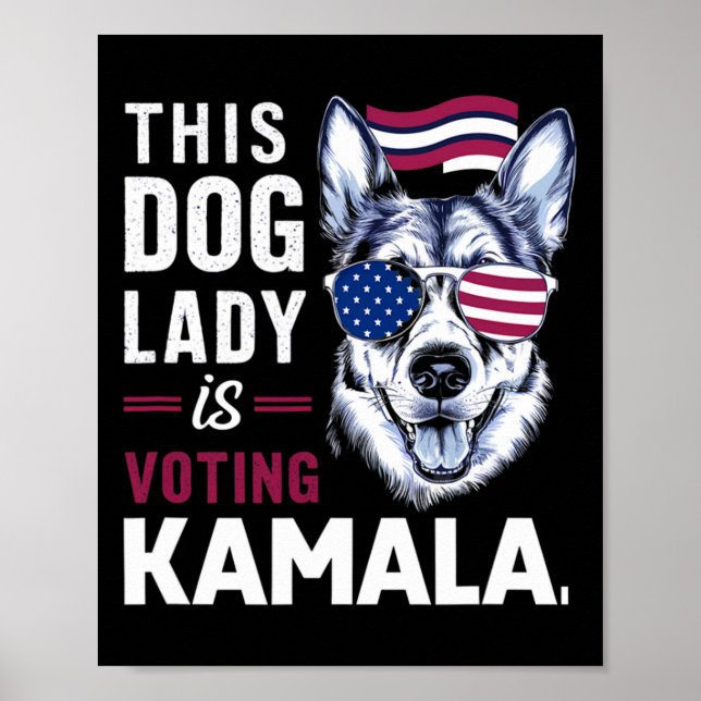 Póster Esta Dama De Perro Votó A Kamala (Frente)