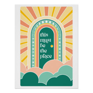 Póster esta debe ser la puerta retro del lugar