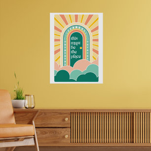 Póster esta debe ser la puerta retro del lugar