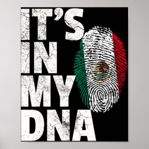Póster Está En Mi Adn Mexicano Bandera De México Cinco De