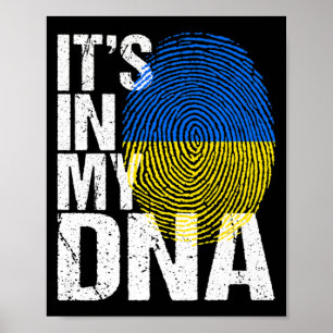 Póster Está en mi ADN Ucrania Hombres retro de bandera uc