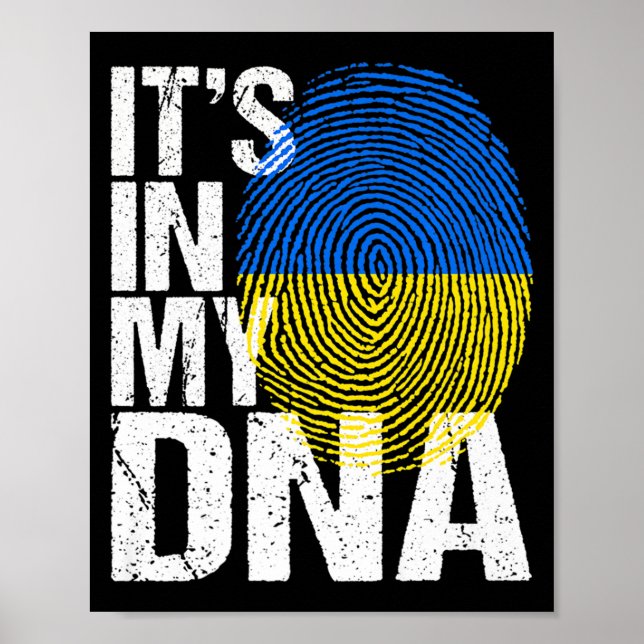 Póster Está en mi ADN Ucrania Hombres retro de bandera uc (Frente)