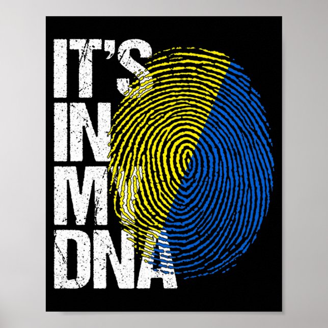 Póster Está en mi ADN Ucrania Vieja Retro Ucraniano (Frente)