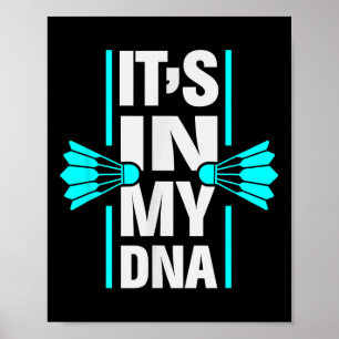 Póster Está En Mi Dna Badminton Shuttle Badminton P